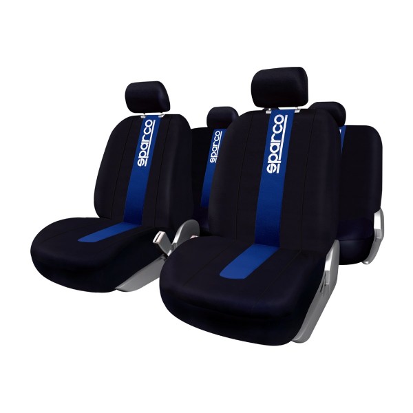 Κάλυμμα καθισμάτων Πολυεστερικό μαύρο-μπλε 4τμχ Sparco