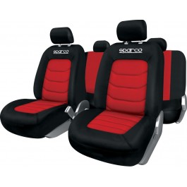 Κάλυμμα καθισμάτων Πολυεστερικό κόκκινο-μαύρο 4τμχ Sparco Καλύμματα αυτοκινήτου